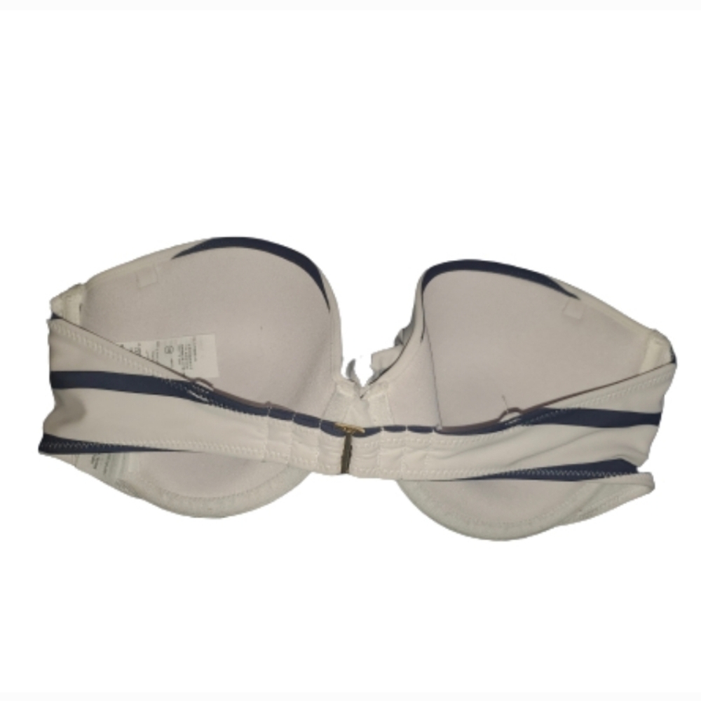 A&F Striped Twist Knot Bikini Top Blue White 34D - Picture 3 of 6